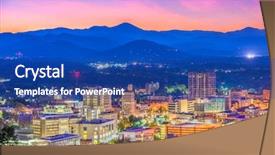  Presentation with blue ridge mountains - PPT layouts consisting of downtown with the blue ridge background and a ocean colored foreground