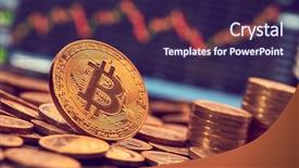  Presentation with bitcoin - Theme enhanced with downturn - digital currency bitcoin background and a wine colored foreground