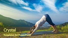  Presentation with sun life - PPT layouts featuring downward facing dog - in surya background and a tawny brown colored foreground