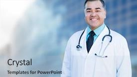  Presentation with male nurse - Audience pleasing PPT theme consisting of dr - attractive hispanic male doctor backdrop and a light blue colored foreground