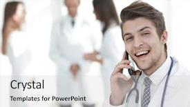  Presentation with smartphone - Colorful presentation enhanced with dr - dr therapist is talking backdrop and a light gray colored foreground