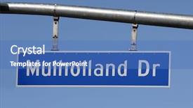  Presentation with drive team - Presentation theme consisting of dr - famous mulholland drive sign background and a  colored foreground