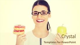  Presentation with apple tree golden - Amazing PPT theme having dr suess - happy nutritionist holding a cake backdrop and a cream colored foreground