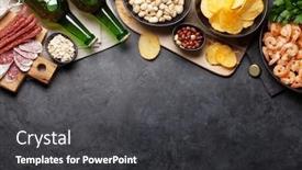  Presentation with snacks - Amazing presentation having draft-beer-and-snacks backdrop and a dark gray colored foreground