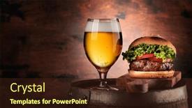  Presentation with hamburger - Slides with draft-beer-glass-and-hamburger background and a tawny brown colored foreground
