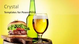  Presentation with beer bottle - Slide set having draft-beer-glass-bottle background and a blonde colored foreground