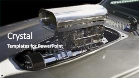  Presentation with racing - Presentation theme consisting of drag racing - supercharged v8 engine background and a dark gray colored foreground