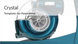  Presentation with turbocharger - Presentation having drag racing - turbocharger isolated on a white background and a white colored foreground