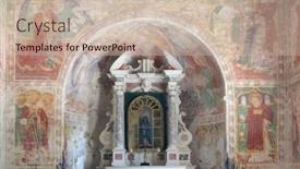  Presentation with church altar - PPT theme having draga-podno-dvigrada-croatia-june background and a mint green colored foreground