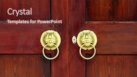  Presentation with chinese dragon - Beautiful slide deck featuring chinese dragon - oriental palace's with door knocker backdrop and a tawny brown colored foreground