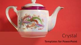  Presentation with teapot - PPT layouts having dragon-and-phoenix-teapot background and a red colored foreground