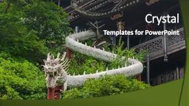  Presentation with china travel - PPT theme with dragon as a drain background and a dark gray colored foreground