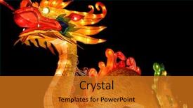 Presentation with chinese new years - Audience pleasing presentation theme consisting of dragon at chinese lantern festival backdrop and a gold colored foreground
