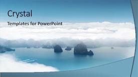  Presentation with vietnam hanoi - PPT theme with dragon boat - aerial panoramic view of halong background and a light blue colored foreground