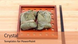  Presentation with chinese dragon boat - Amazing theme having dragon boat - chinese rice dumplings zongzi wrapped backdrop and a coral colored foreground