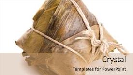  Presentation with dumpling - Cool new presentation design with dragon boat - delicious chinese rice dumpling backdrop and a  colored foreground