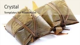  Presentation with dumpling - Presentation featuring dragon boat - glutinous rice dumpling background and a lemonade colored foreground