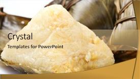  Presentation with dragon boat - Beautiful presentation theme featuring dragon boat - rice dumpling backdrop and a  colored foreground