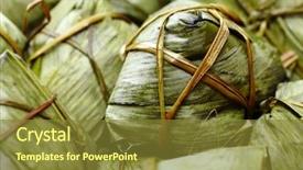  Presentation with dragon boat - Slide deck with dragon boat - rice dumpling background and a  colored foreground