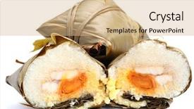  Presentation with dumpling - PPT theme consisting of dragon boat - rice dumpling background and a coral colored foreground