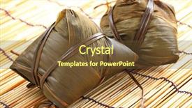  Presentation with dragon boat - Presentation theme featuring dragon boat - rice dumpling background and a  colored foreground