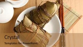  Presentation with rice - PPT layouts featuring dragon boat - rice dumplings background and a red colored foreground