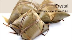  Presentation with dragon boat - Presentation design featuring dragon boat - traditional rice dumpling background and a  colored foreground