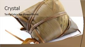  Presentation with dumpling - Colorful presentation theme enhanced with dragon boat - traditional rice dumpling backdrop and a  colored foreground