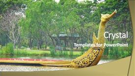  Presentation with dragon boat - Beautiful presentation design featuring dragon boat in thailand backdrop and a ocean colored foreground