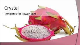  Presentation with pitahaya - Beautiful presentation design featuring dragon fruit - pink pitahaya isolated backdrop and a white colored foreground