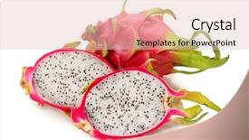  Presentation with pitahaya - Slides having dragon fruit - pink pitahaya isolated background and a lemonade colored foreground