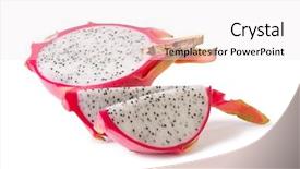  Presentation with pitahaya - Beautiful PPT theme featuring dragon fruit - pink pitahaya isolated backdrop and a white colored foreground