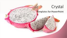  Presentation with dragon fruit - PPT theme featuring dragon fruit - pink pitahaya isolated background and a sky blue colored foreground