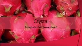  Presentation with pitahaya - Slide deck consisting of dragon fruit - pitahaya on a market stand background and a red colored foreground