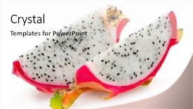  Presentation with pitahaya - Audience pleasing PPT theme consisting of dragon fruit - pitahaya backdrop and a white colored foreground