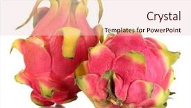 Presentation with ripe golden potato on white - Beautiful presentation theme featuring dragon fruit - two ripe pitahayas isolated backdrop and a lemonade colored foreground