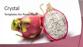  Presentation with dragon fruit - Cool new theme with dragon fruit - whole and half dragonfruit isolated backdrop and a white colored foreground