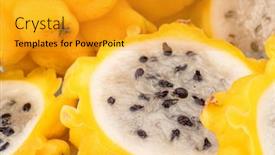  Presentation with dragon fruit - Presentation theme enhanced with dragon-fruit-and-dragon-fruit background and a gold colored foreground