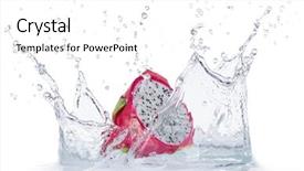  Presentation with fruit splash - Slide set having dragon fruit in water splash background and a white colored foreground