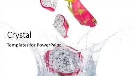  Presentation with fruit splash - Slide set having dragon fruit in water splash background and a white colored foreground