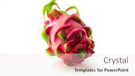  Presentation with pure white - Colorful presentation design enhanced with dragon-fruit-isolated-on-pure backdrop and a sky blue colored foreground