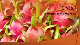  Presentation with dragon fruit - Presentation theme consisting of dragon fruit on market stand background and a red colored foreground