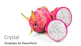  Presentation with pitaya - Slide set having dragon-fruit-pitahaya-pitaya-exotic background and a white colored foreground