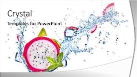  Presentation with fruit water - Amazing PPT layouts having splashes and ice cubes isolated backdrop and a white colored foreground
