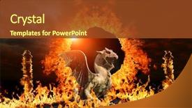  Presentation with hell - Presentation with dragon at hell's gates background and a tawny brown colored foreground
