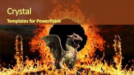  Presentation with hell - Colorful presentation enhanced with dragon at hell's gates backdrop and a tawny brown colored foreground