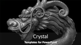  Presentation with dragon - Beautiful presentation design featuring dragon-isolated-on-black-background backdrop and a dark gray colored foreground