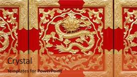  Presentation with chinese dragon - Amazing presentation design having dragon on door with chinese backdrop and a red colored foreground