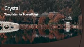  Presentation with dragon - PPT layouts having dragon pool in lijiang yunnan background and a dark gray colored foreground