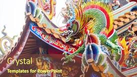  Presentation with chinese temple - Presentation theme consisting of dragon-statue-on-the-roof background and a tawny brown colored foreground